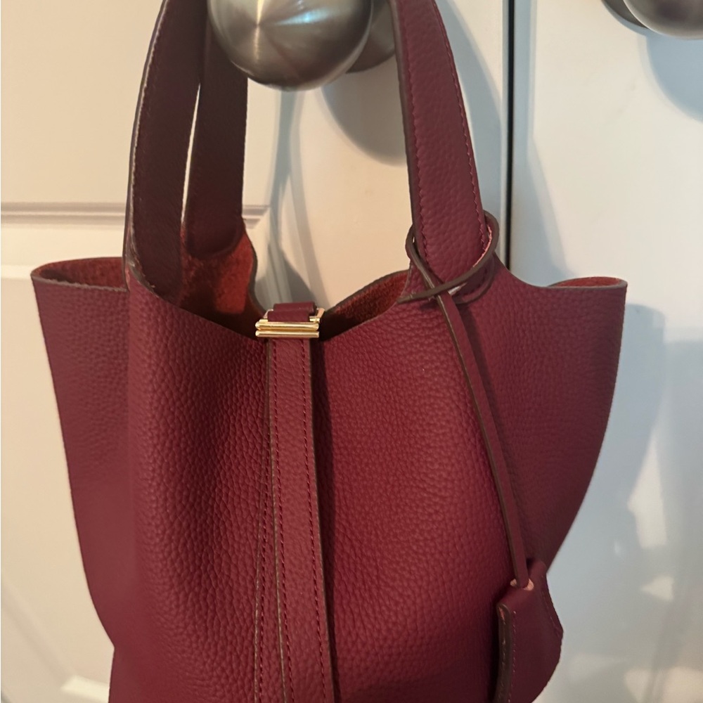 Burgundy Leather Tote Bag